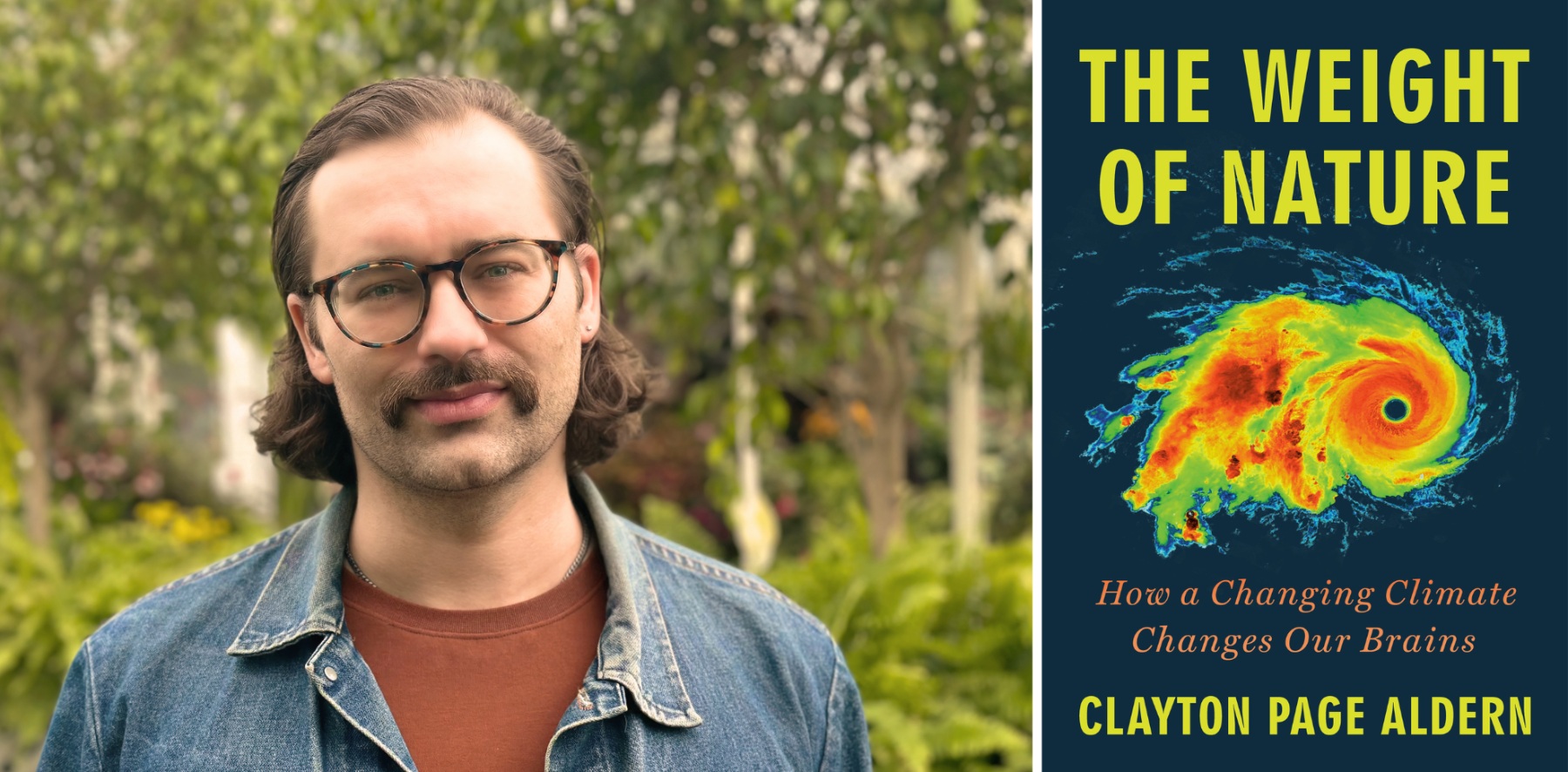 Clayton Page Aldern is pictured with his book, The Weight of Nature